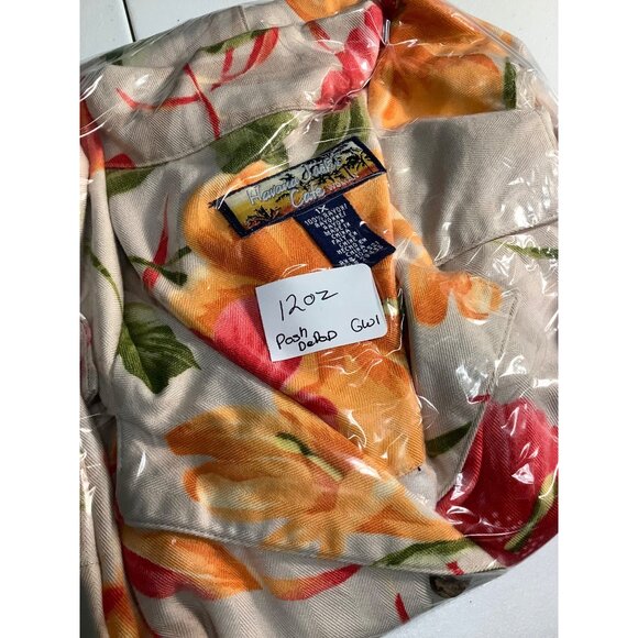 🌺 Havana Jack’s Cafe Women’s 1X Hawaiian Shirt Tropical Button Up Island Style - Picture 10 of 10